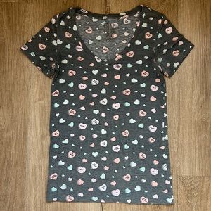 Nollie Junior’s Short Sleeve Sassy Candy Hearts T-shirt Size Extra Small